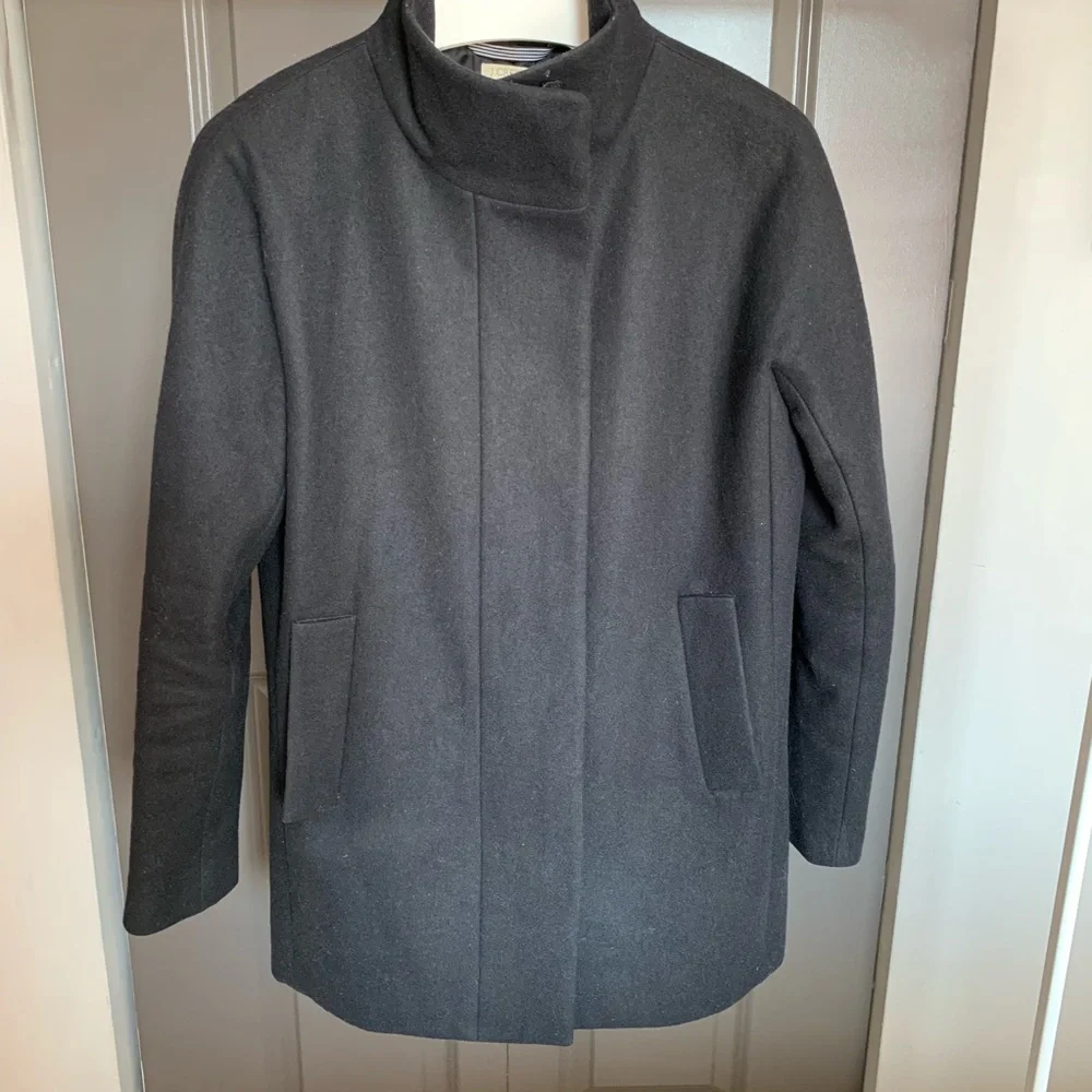 J crew cocoon city coat black 6